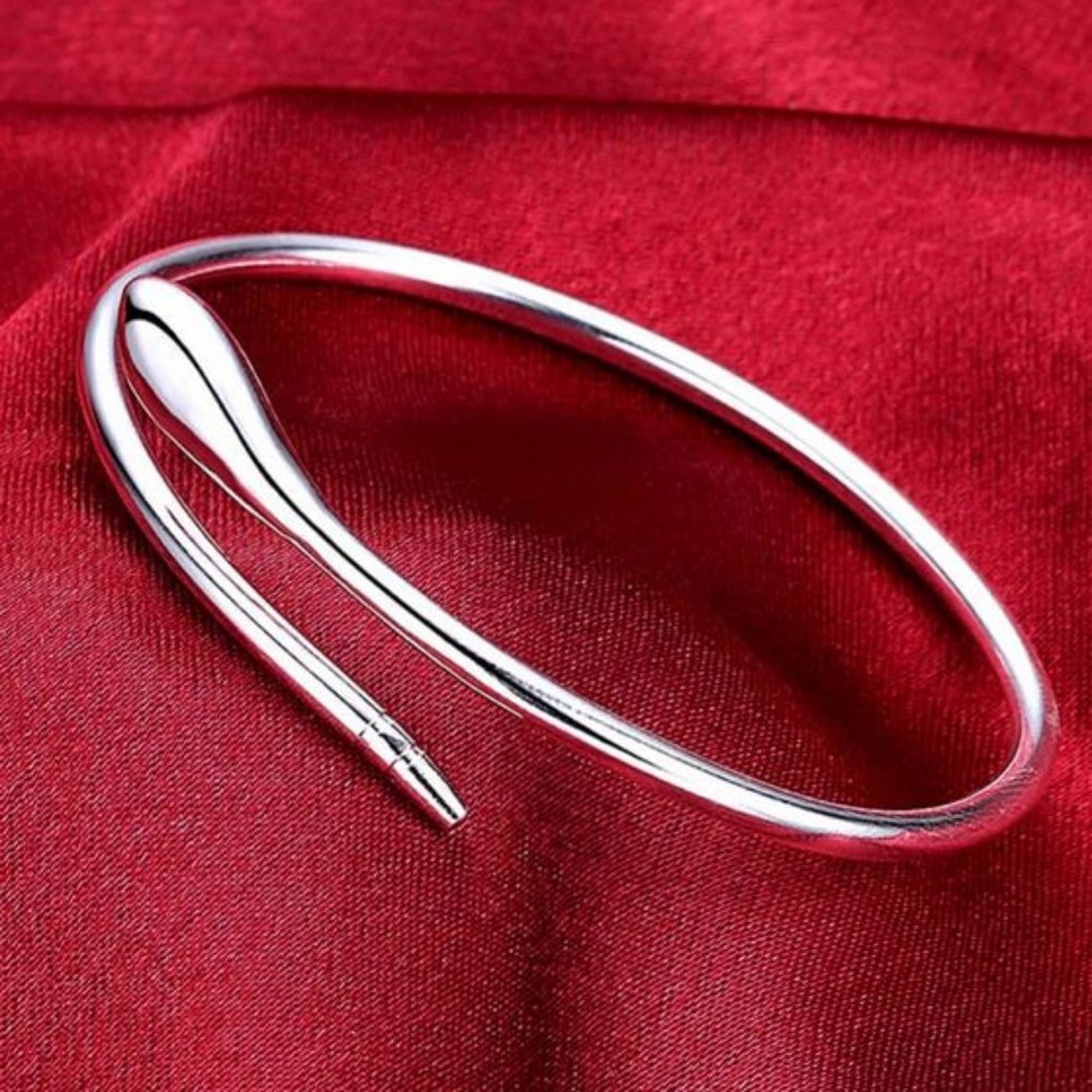 Silver 925 Snake Serpent Cuff Bangle Bracelet